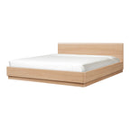 Round Off Queen Bed Light Oak Brown - 1630Living