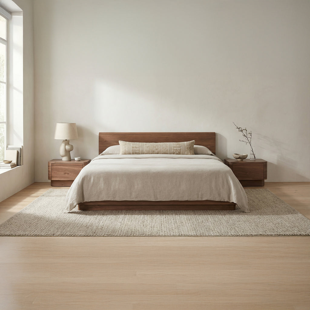 Round Off King Bed Walnut Brown - 1630Living