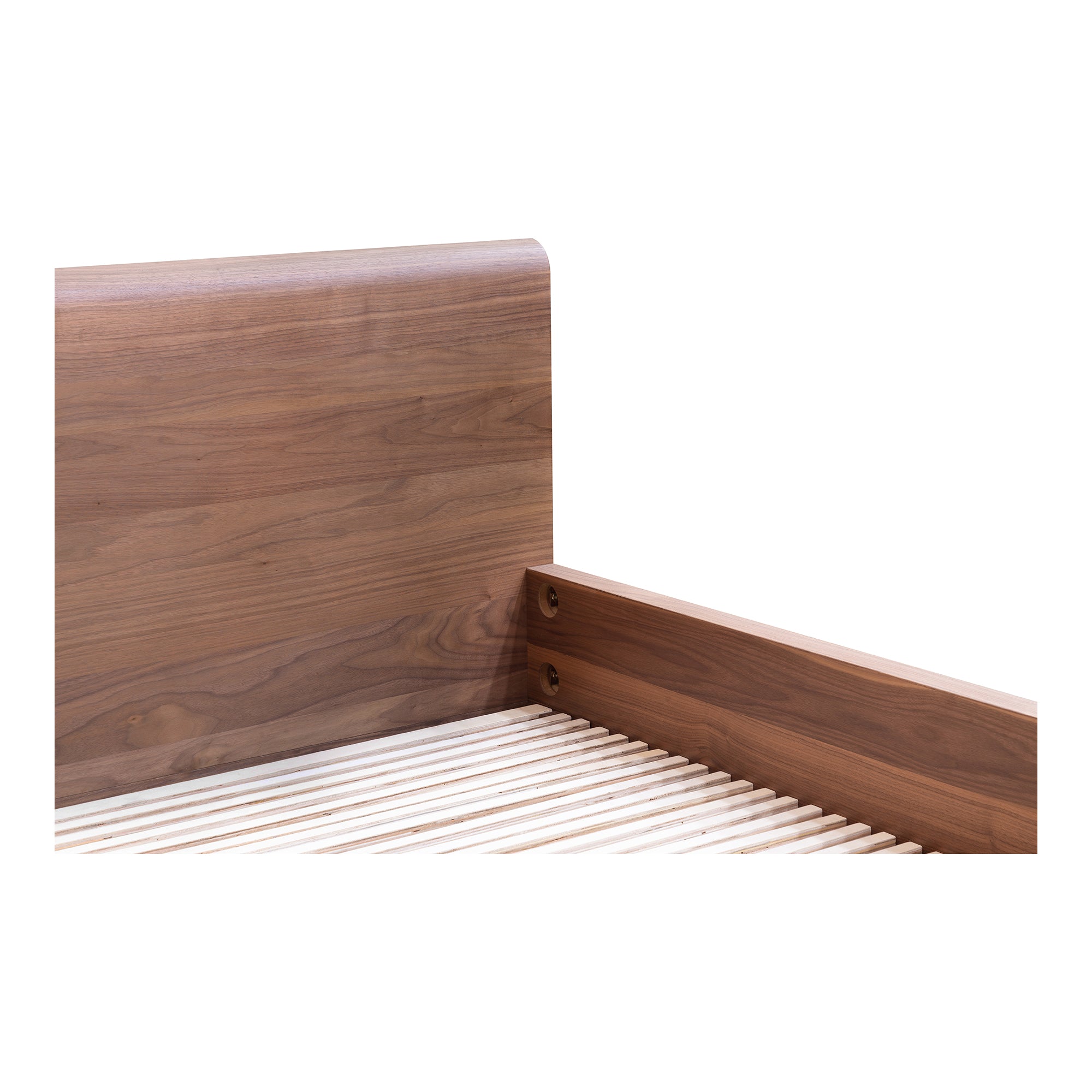 Round Off King Bed Walnut Brown - 1630Living