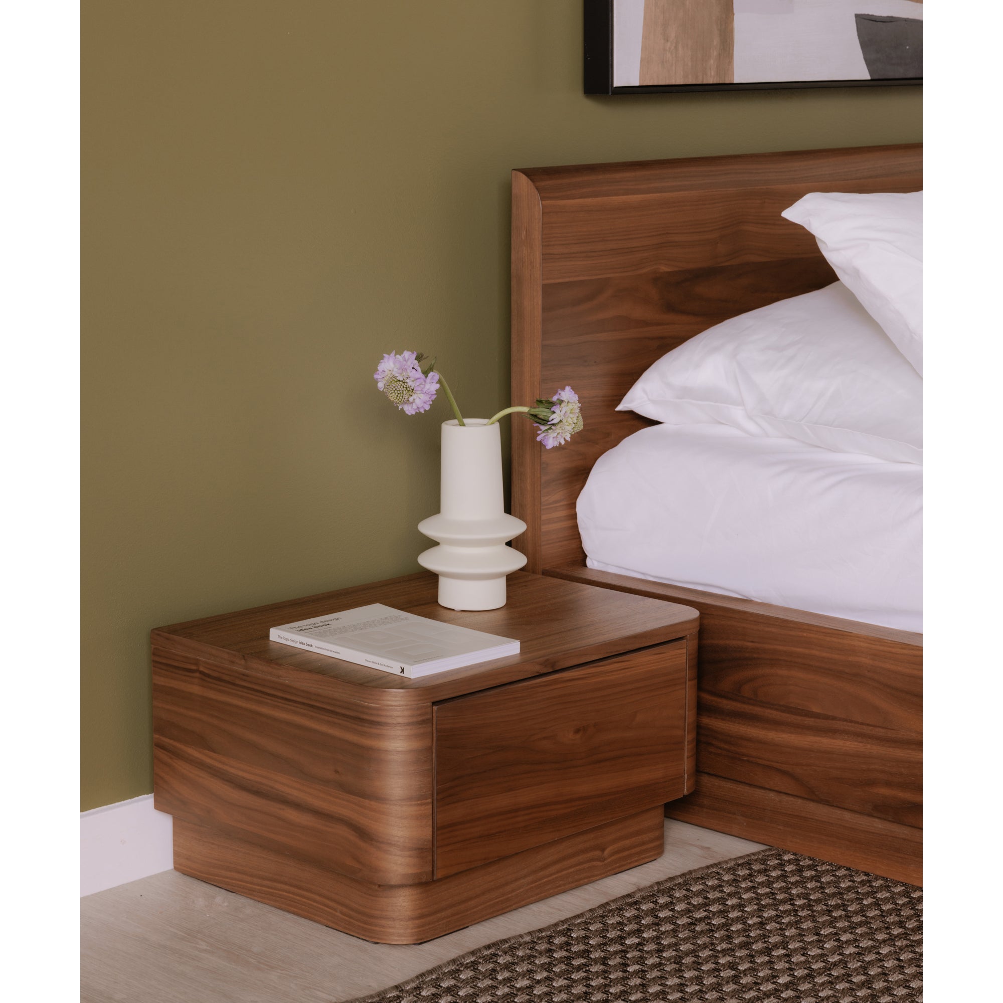 Round Off King Bed Walnut Brown - 1630Living