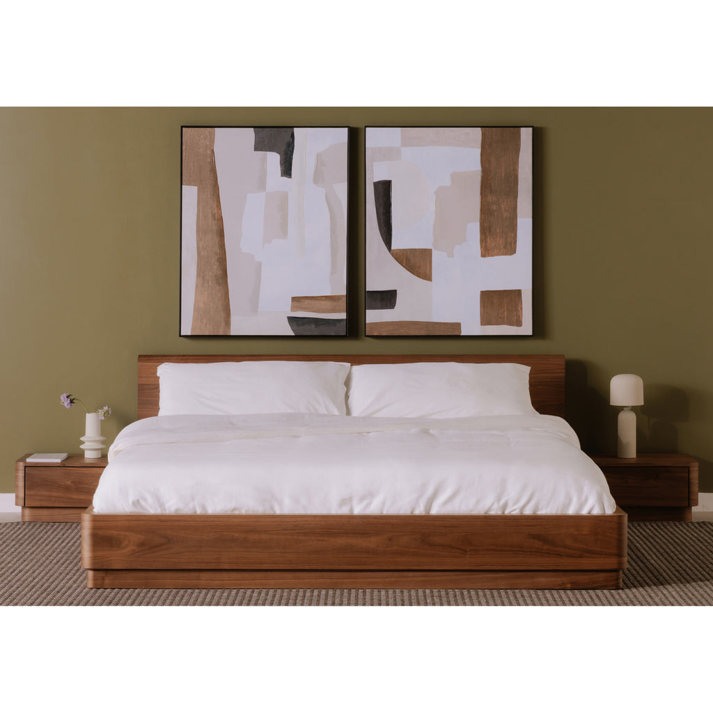 Round Off King Bed Walnut Brown - 1630Living