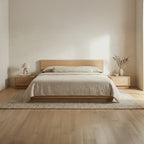 Round Off King Bed Light Oak Brown - 1630Living
