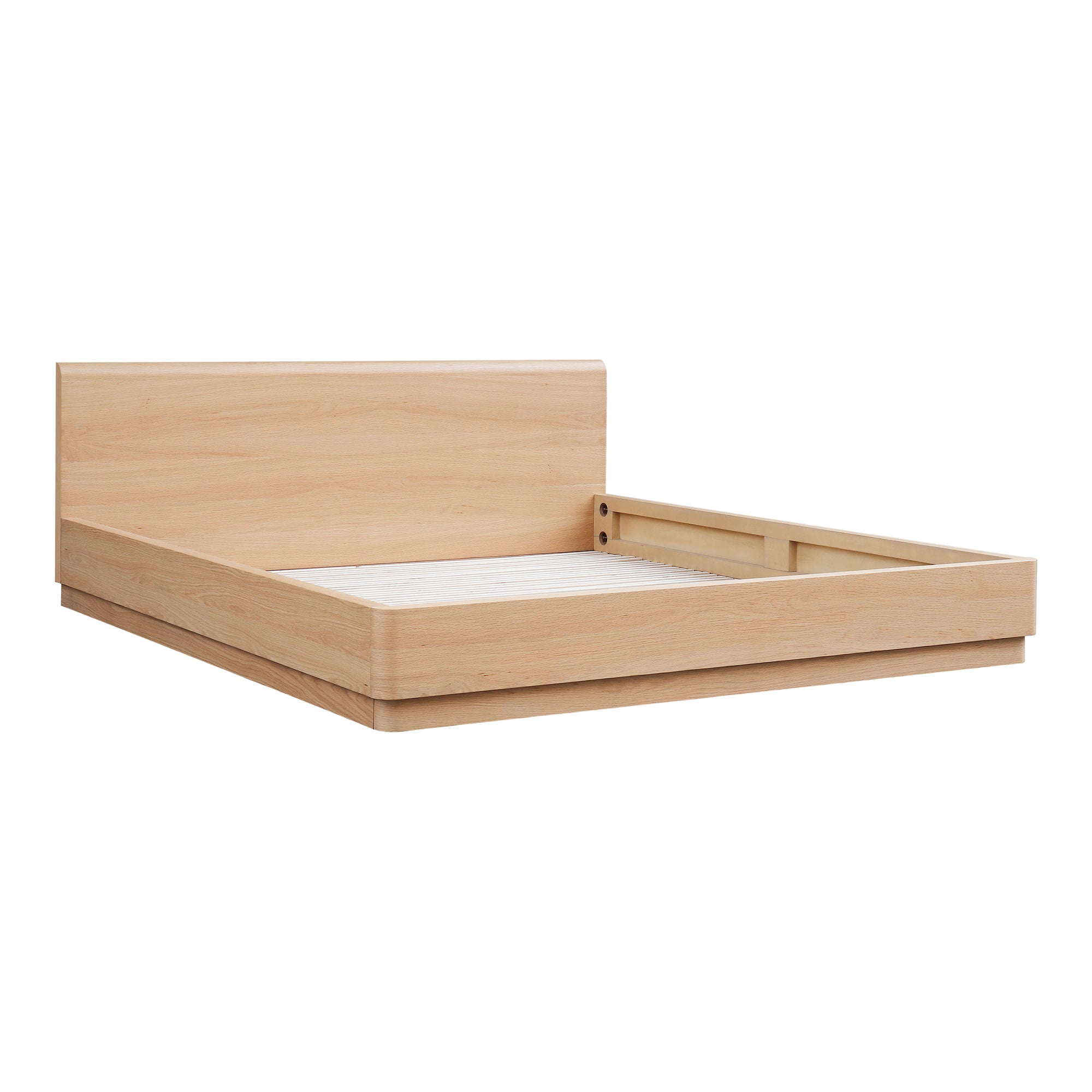 Round Off King Bed Light Oak Brown - 1630Living