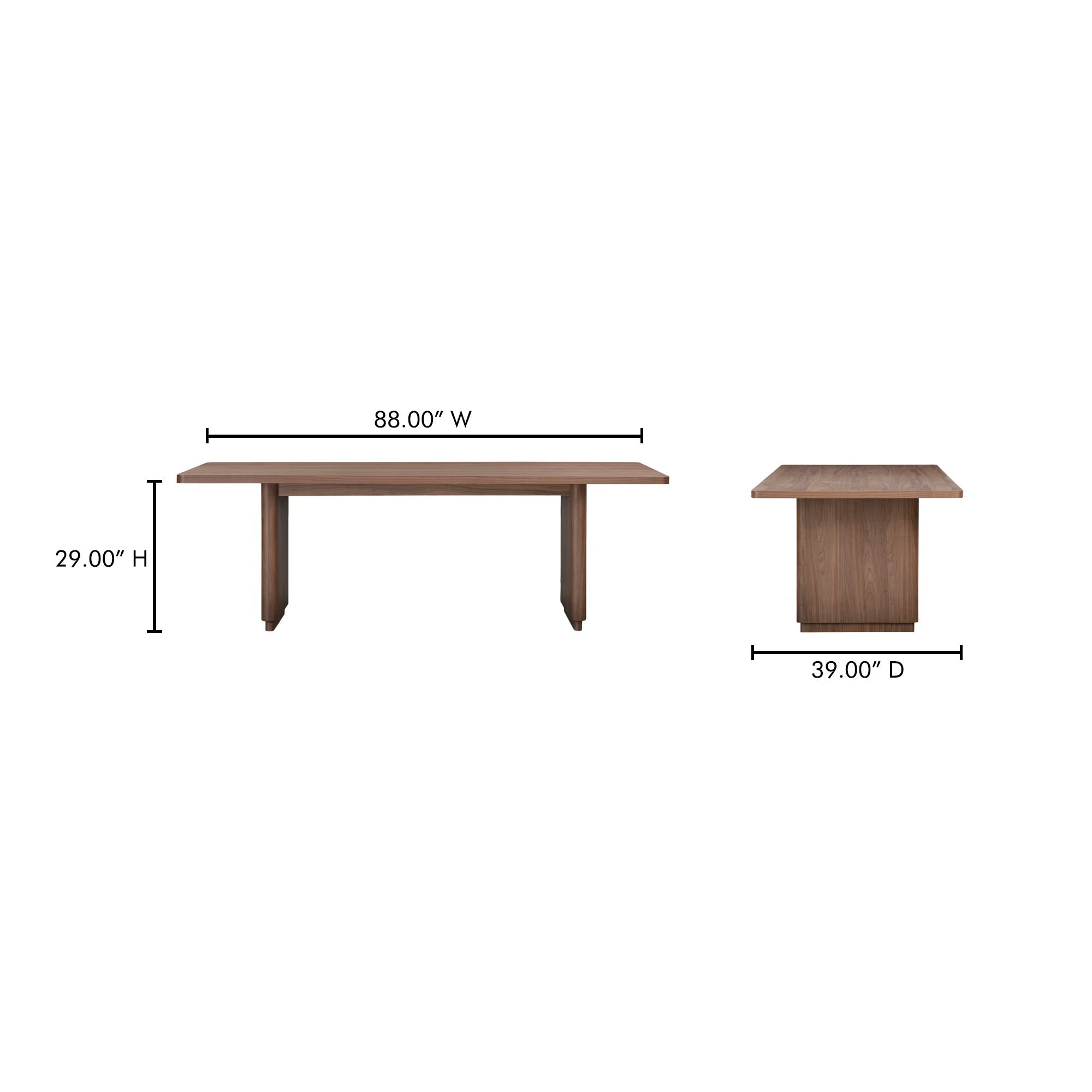 Round Off Small Dining Table Walnut Brown - 1630Living