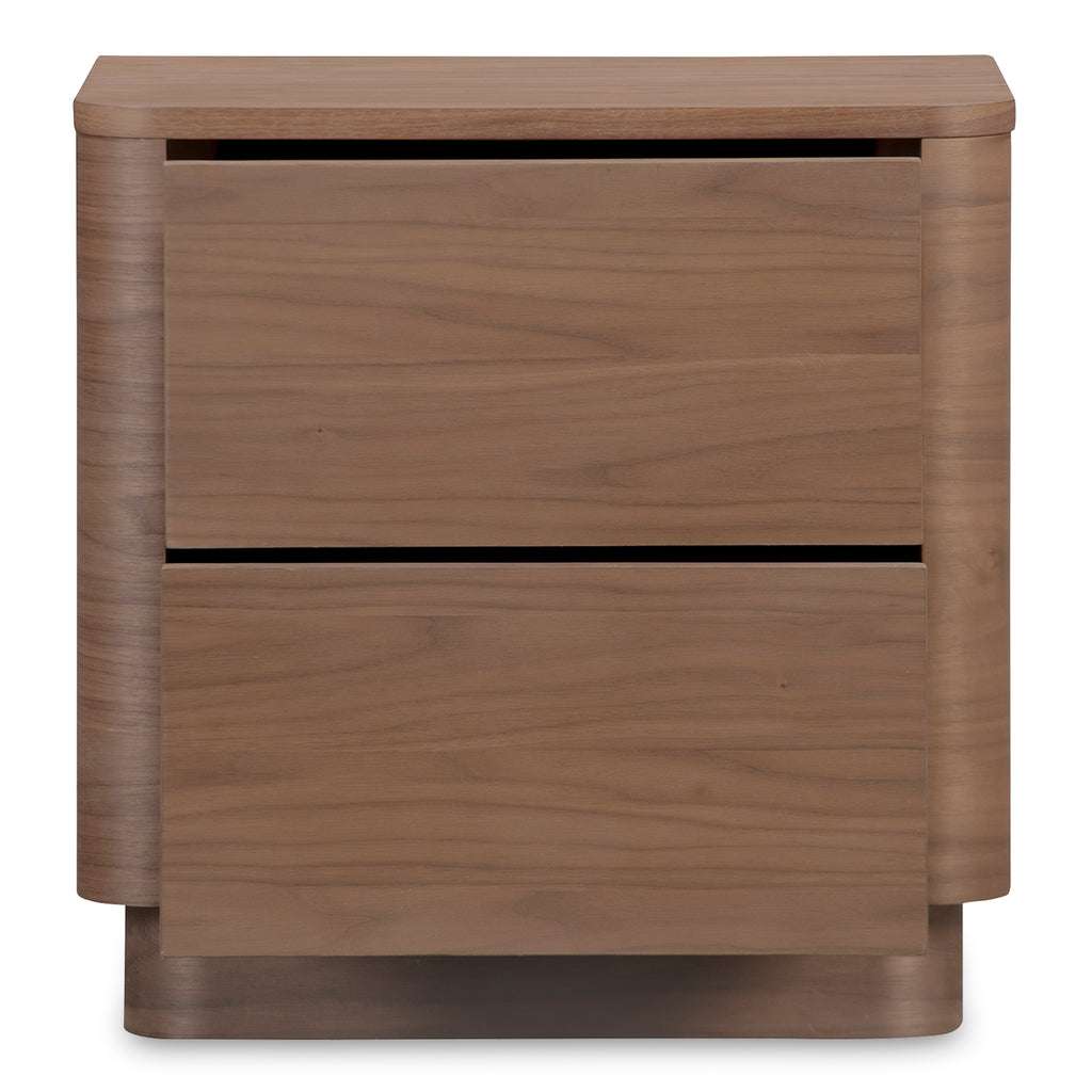 Round Off Tall Nightstand Walnut Brown - 1630Living