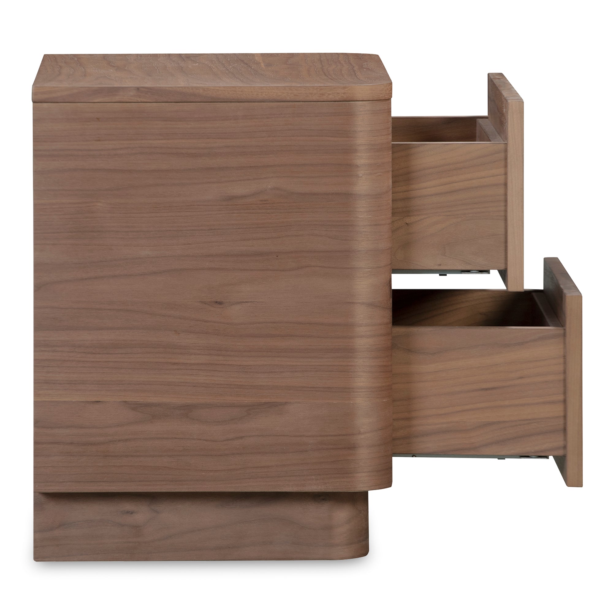 Round Off Tall Nightstand Walnut Brown - 1630Living