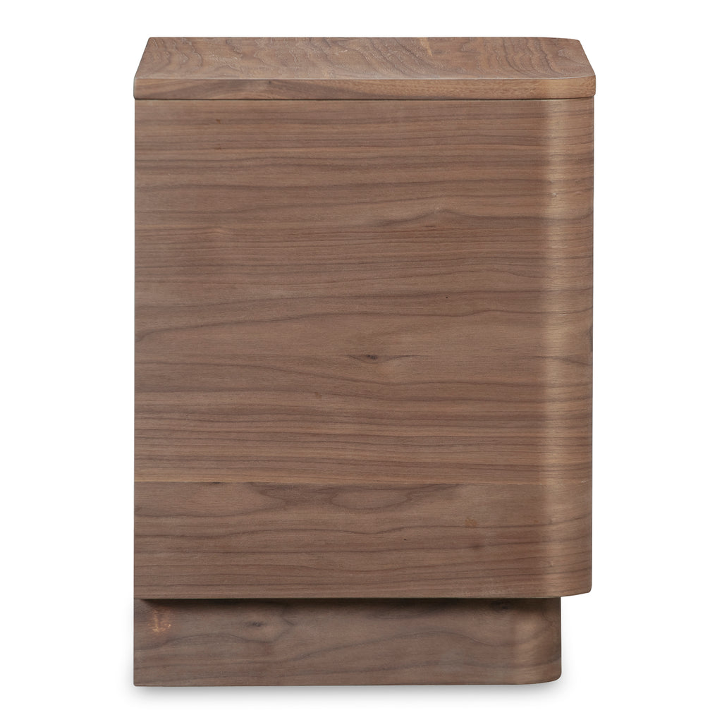 Round Off Tall Nightstand Walnut Brown - 1630Living