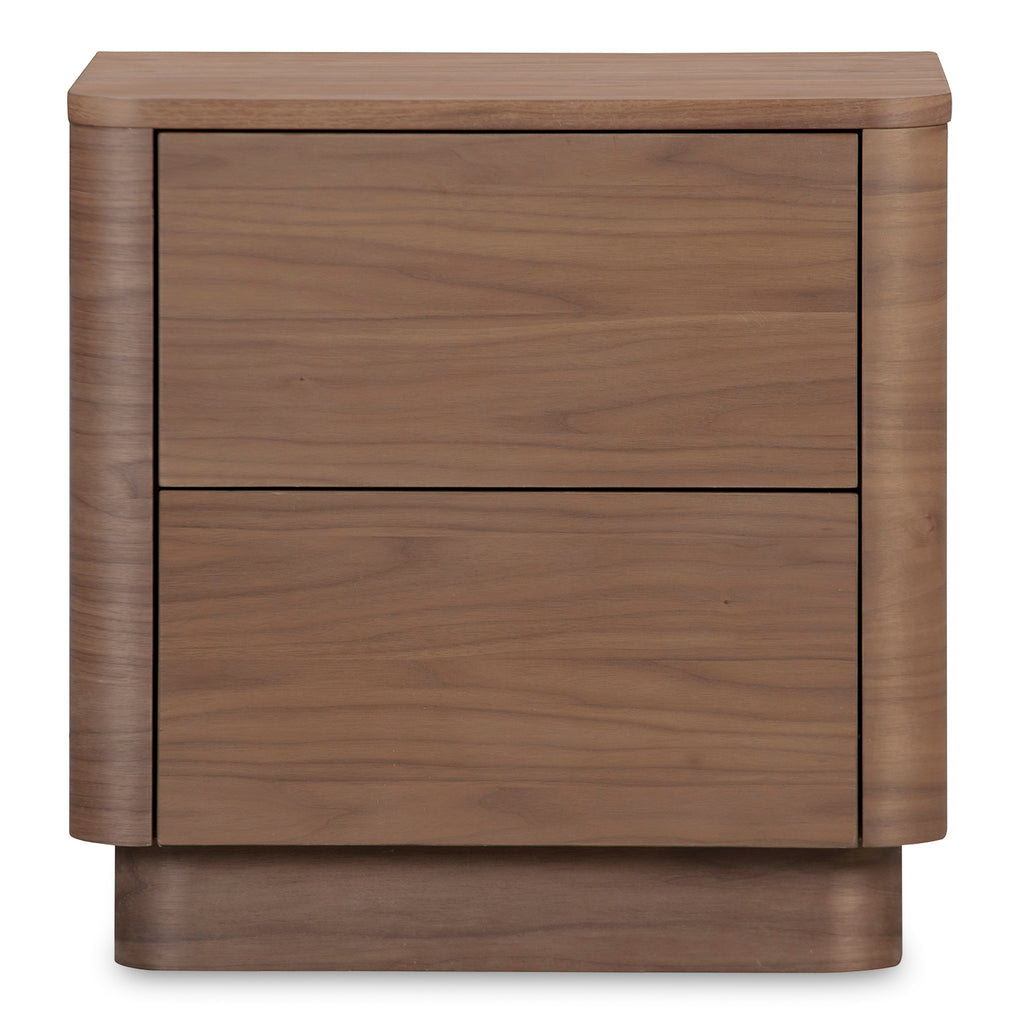 Round Off Tall Nightstand Walnut Brown - 1630Living