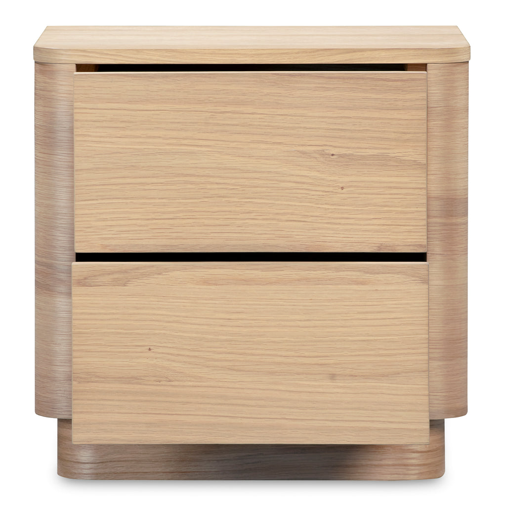 Round Off Tall Nightstand Natural Oak - 1630Living