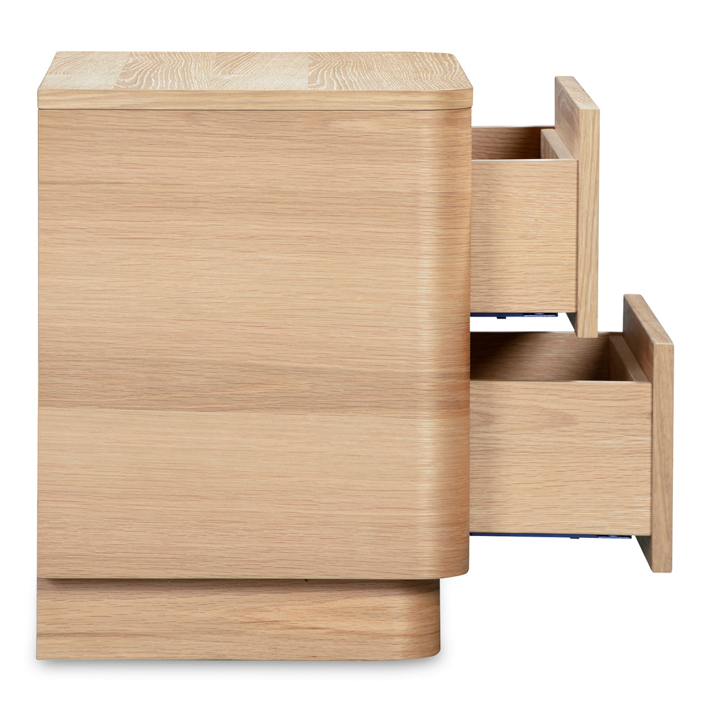 Round Off Tall Nightstand Natural Oak - 1630Living