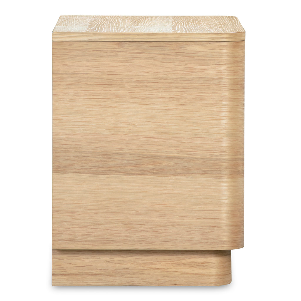 Round Off Tall Nightstand Natural Oak - 1630Living