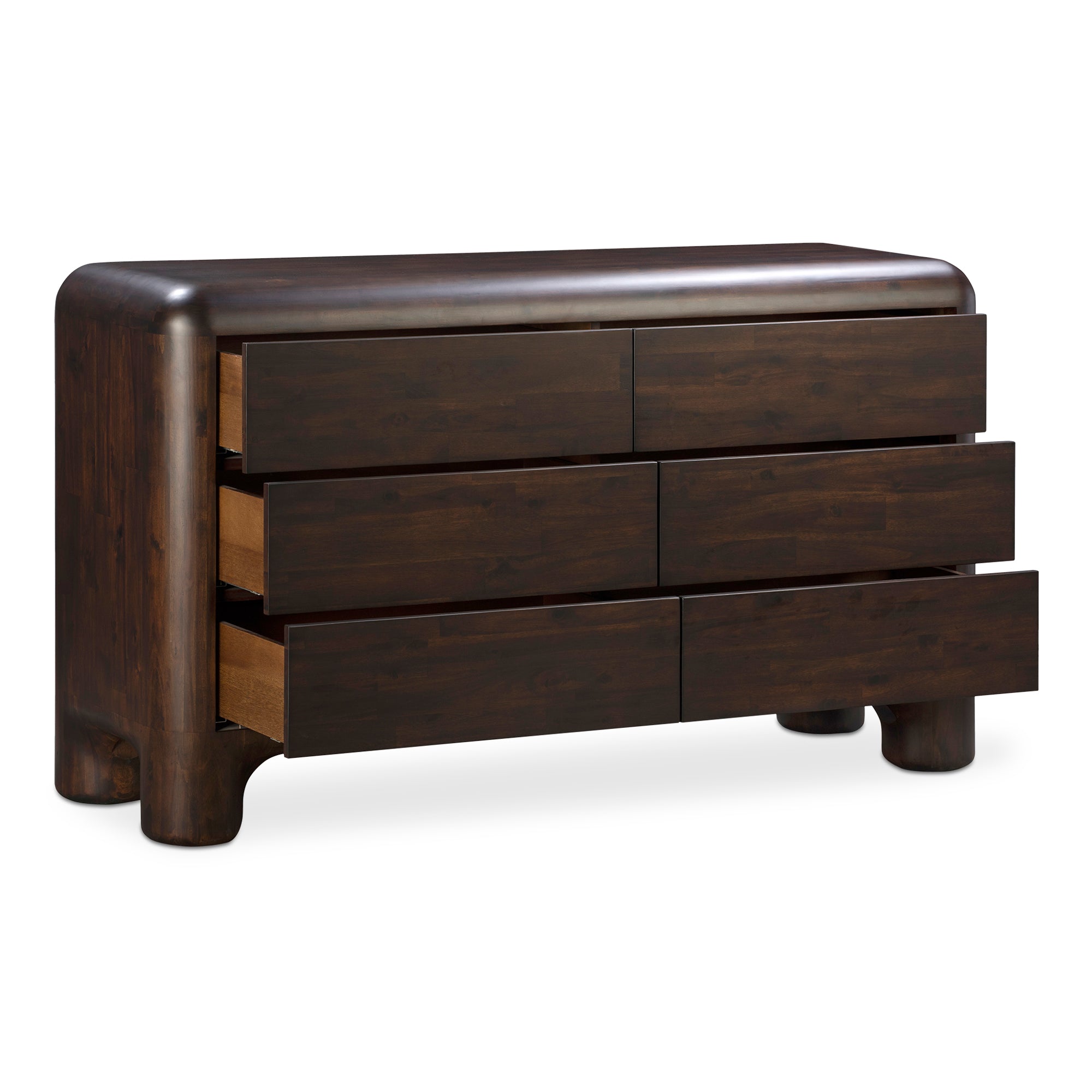 Rowan 6 Drawer Dresser Dark Brown - 1630Living