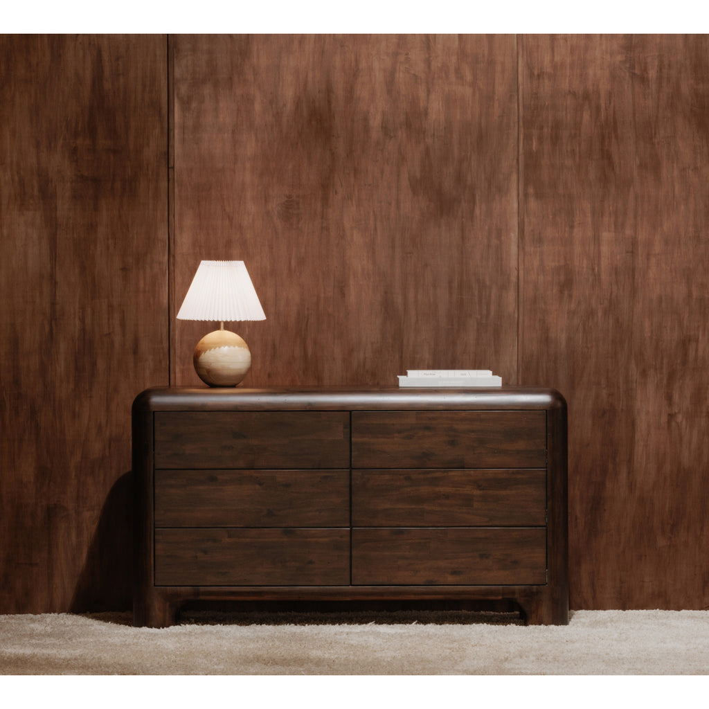 Rowan 6 Drawer Dresser Dark Brown - 1630Living
