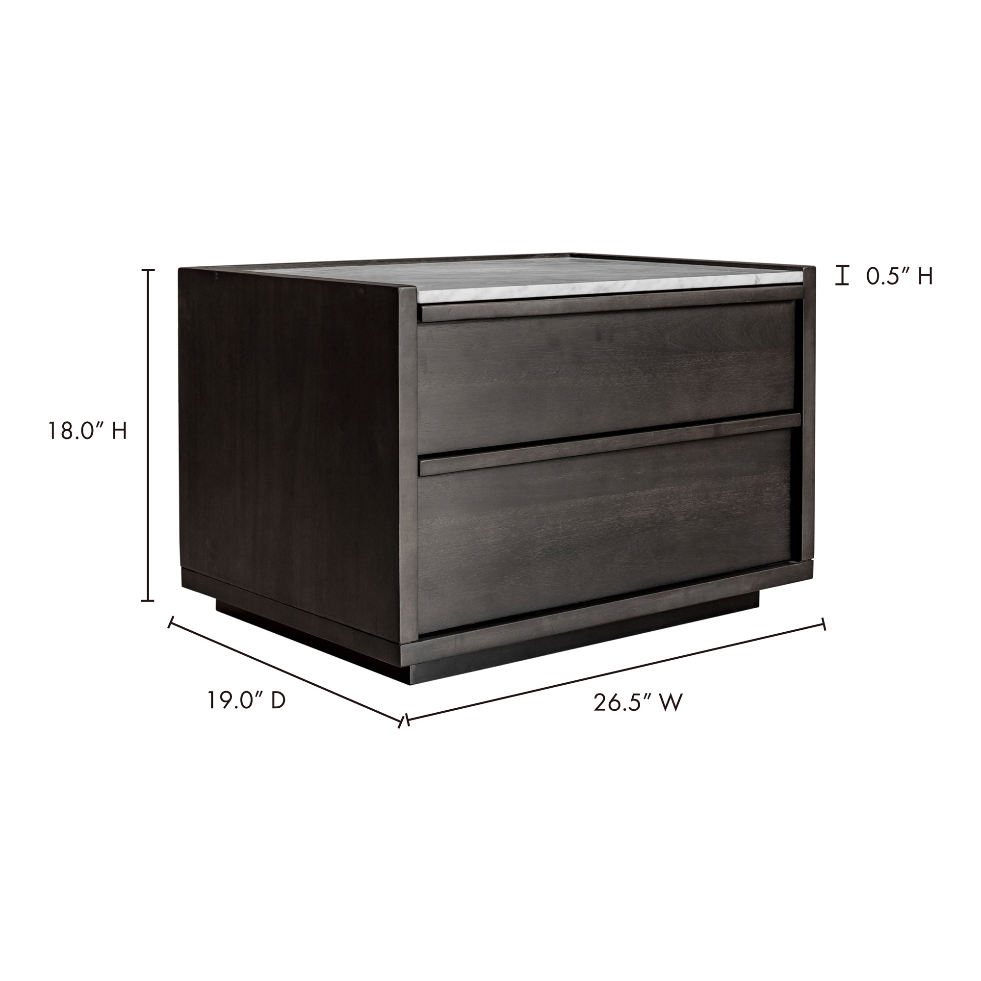 Ashcroft Nightstand Dark Grey - 1630Living