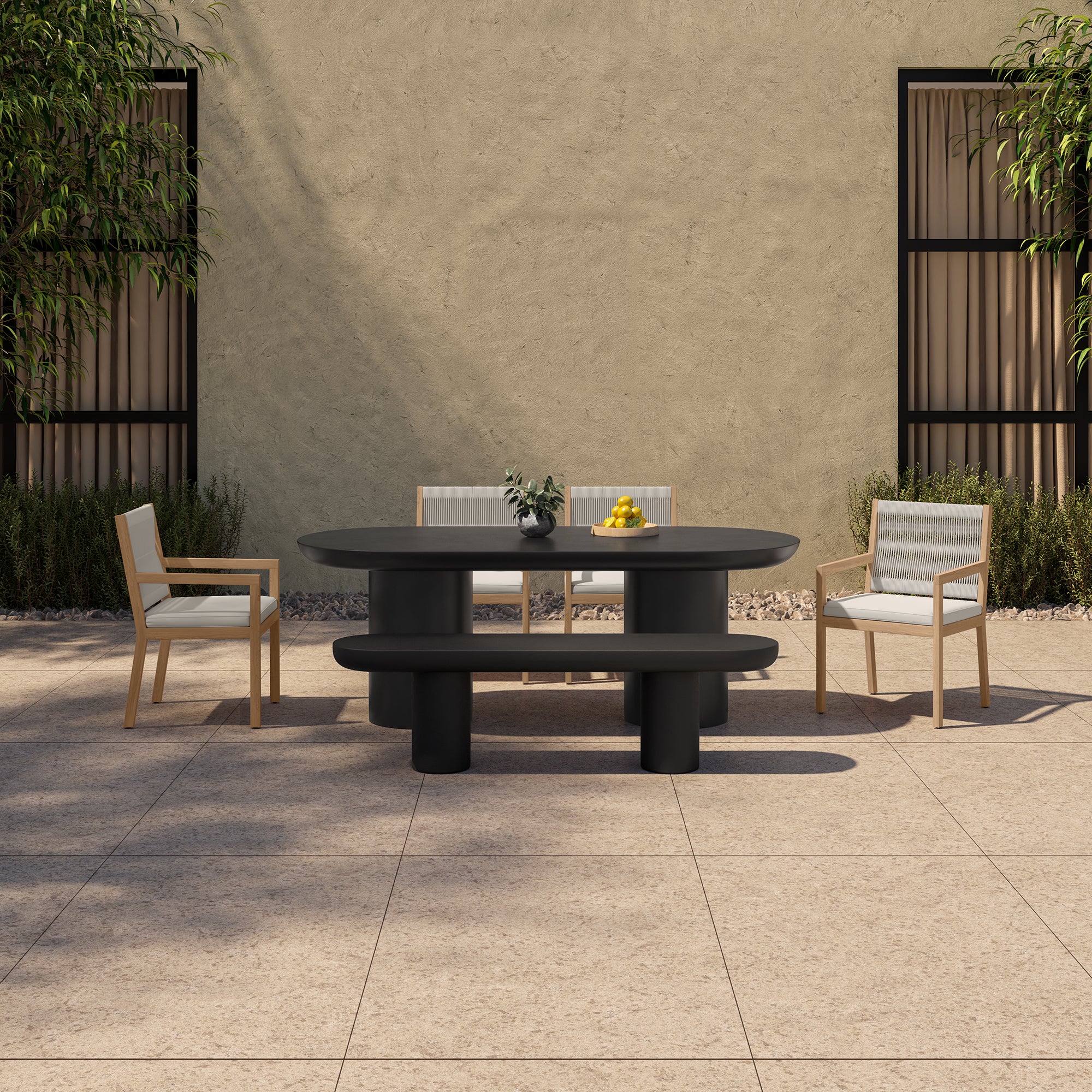Rocca Bench Black - 1630Living