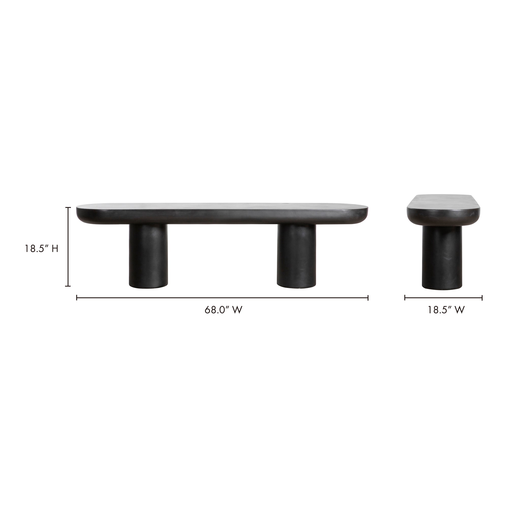 Rocca Bench Black - 1630Living