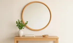Alcott Large Round Mirror Oak - 1630Living