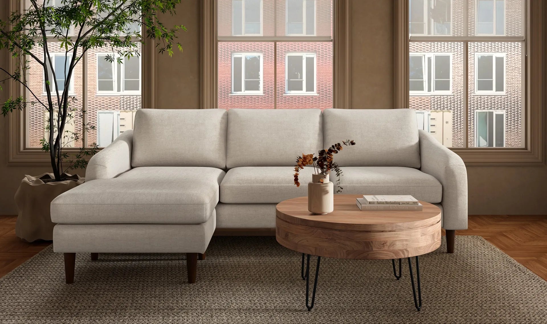 Quinn Sectional Oatmeal - 1630Living