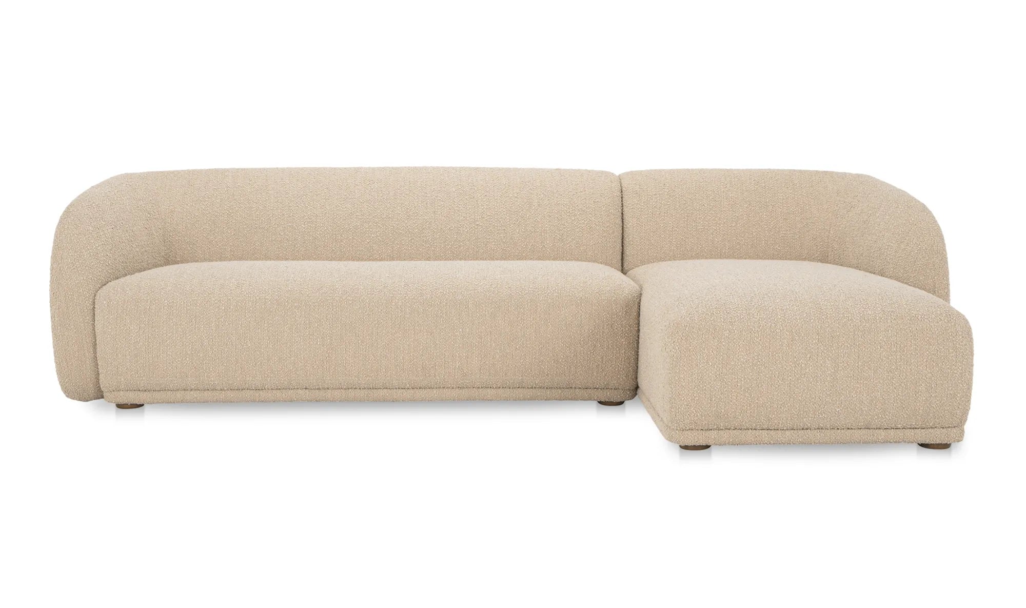 Faye Right Sectional Tan Faux Mohair - 1630Living
