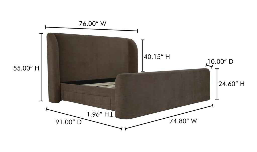 Sophia Queen Storage Bed Brown - 1630Living