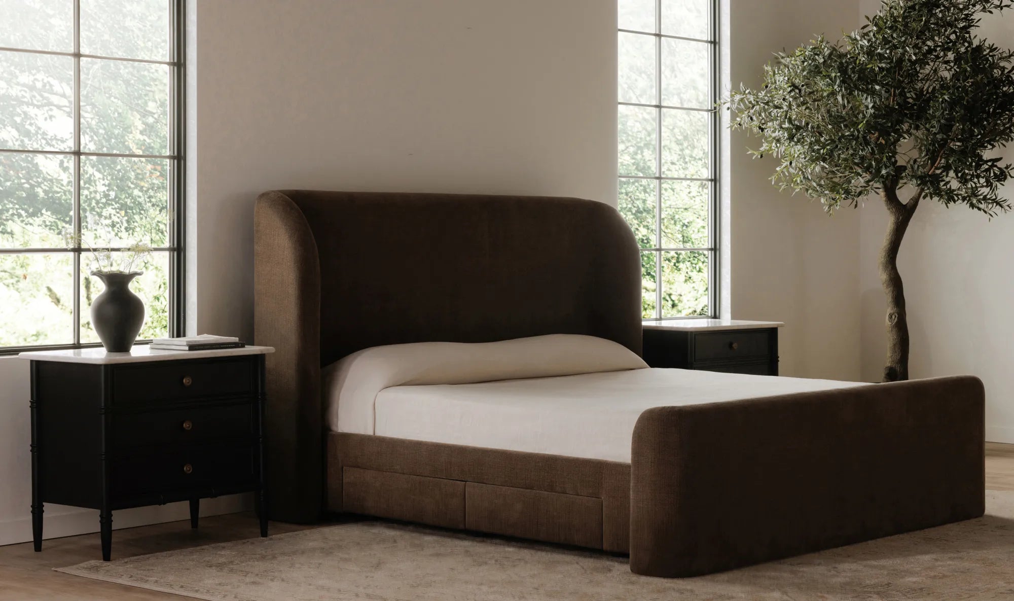 Sophia King Storage Bed Brown - 1630Living