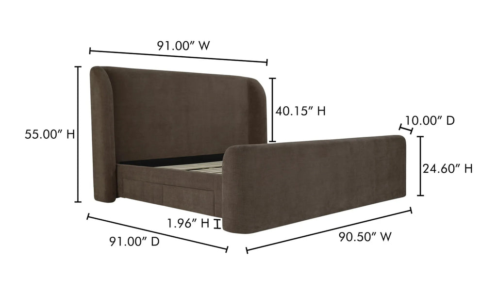 Sophia King Storage Bed Brown - 1630Living