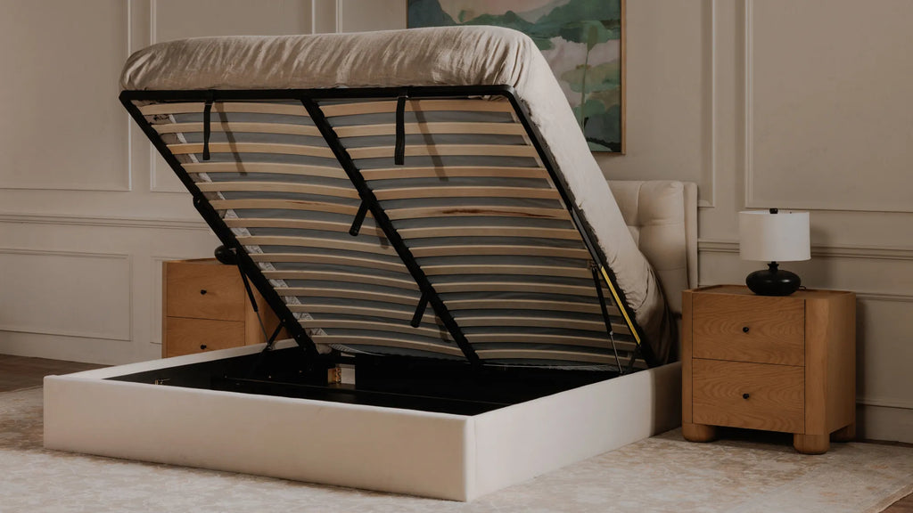 Sebastion King Storage Bed Cream - 1630Living